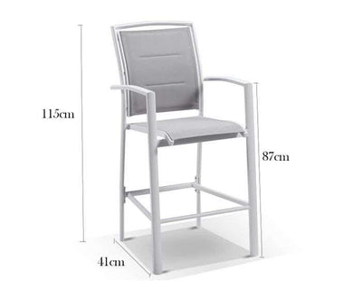 Verde Outdoor Bar Chair in Charcoal / Black 3.