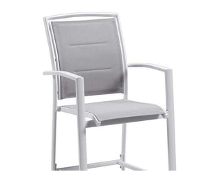 Adele Table & Verde Chairs | Outdoor Balcony Bar Setting in White / Light Grey / 3pc 140x63cm_4