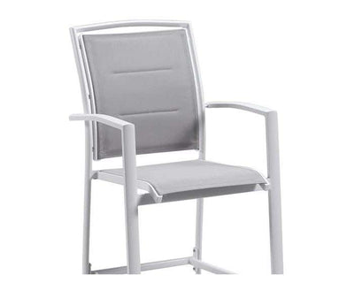 Adele Table & Verde Chairs | Outdoor Balcony Bar Setting in White / Light Grey / 5pc 140x74cm_4
