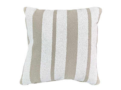 Chester Stripe Outdoor Cushion in Taupe.