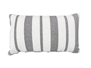 Chester Stripe Outdoor Bolster Cushion in Coal