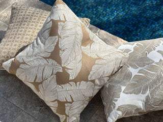 Paros Palm Outdoor Cushion - side view.
