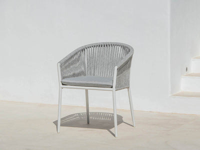 Gizella Outdoor Dining Chair in White / Light Grey / Grey Chine 2.