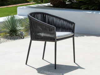 Gizella Outdoor Dining Chair in Charcoal / Black / Grey Chine