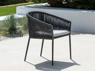 Gizella Outdoor Dining Chair in Charcoal / Black / Grey Chine