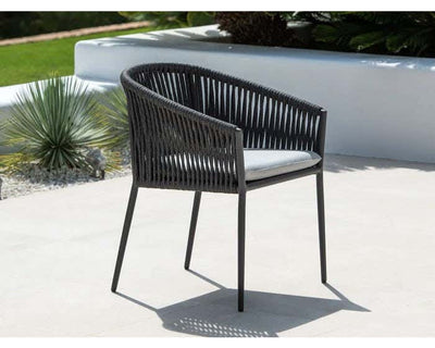 Barcelona Extension Table & Gizella Chairs | Outdoor Dining Setting in Charcoal / 11pc 340cm_10