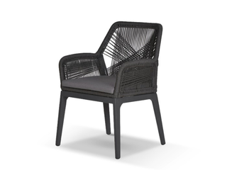 Mona Extension Table & Serang Chairs | Outdoor Dining Setting in Charcoal / C57 / Black_8