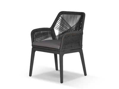 Mona Extension Table & Serang Chairs | Outdoor Dining Setting in Charcoal / C57 / Black_8