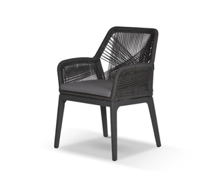 Barcelona Table Extension & Serang Chairs | Outdoor Dining Setting in Charcoal / Black / 11pc 340cm_10