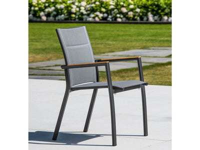 Mona Ceramic Extension Table with Sevilla Teak Arm Chairs -11pc Outdoor Dining Setting_5