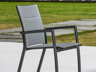 Mona Extension Table & Sevilla Chairs | Outdoor Dining Setting in Charcoal / C22 / Dark Grey_5