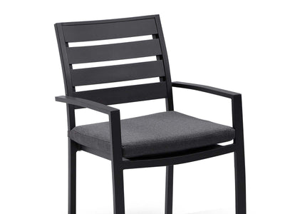 Adele Table & Twain Chairs | Outdoor Dining Setting in Charcoal / 11pc 280cm_4