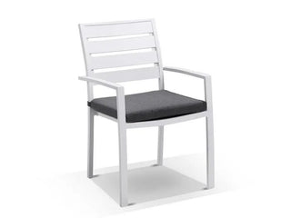 Adele Ceramic Extension Table & Twain Chairs | Outdoor Dining Setting in White / Light Grey_3