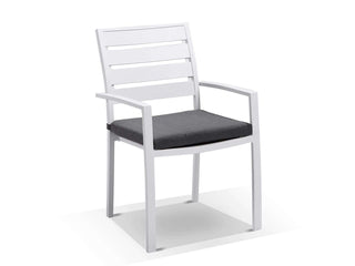 Bronte Extension Table & Twain Chairs | Outdoor Dining Setting in White / Mist / 11pc 320cm_6