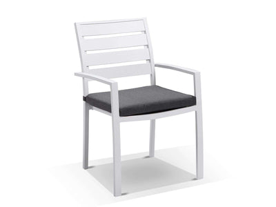 Bronte Extension Table & Twain Chairs | Outdoor Dining Setting in White / Mist / 11pc 320cm_6