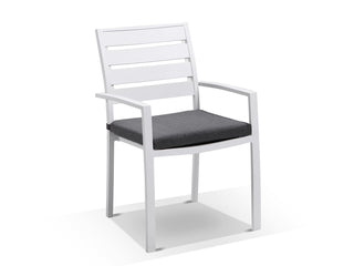 Adele Table & Twain Chairs | Outdoor Dining Setting in White / 7pc 165cm_2