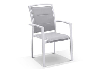 Verde Outdoor Dining Chair in White / Light Grey