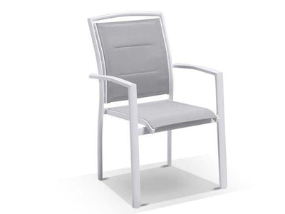Verde Outdoor Dining Chair in White / Light Grey