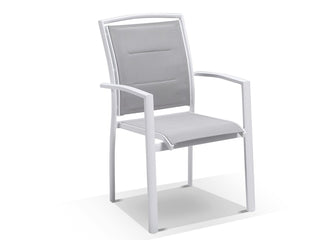 Adele Table & Verde Chairs | Outdoor Dining Setting in White / 9pc 220cm_3
