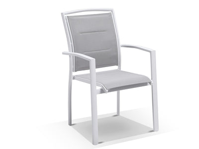 Adele Table & Verde Chairs | Outdoor Dining Setting in White / 9pc 220cm_3