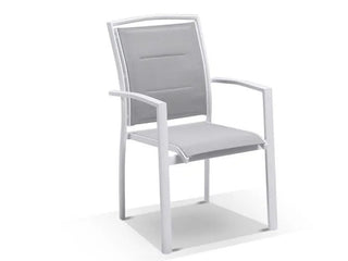 Modena Table & Verde Chairs | Outdoor Dining Setting in White / Light Grey / Grey / 9pc 290cm_3