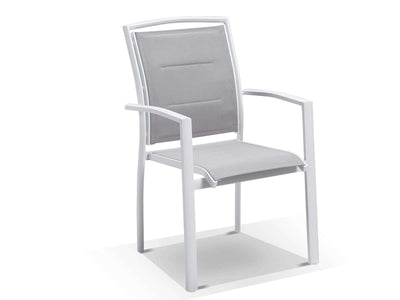 Bronte Extension Table & Verde Chairs | Outdoor Dining Setting in White / Light Grey / 11pc 320cm_4