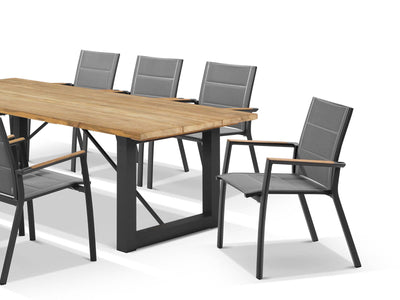 PERTH ONLY SALE -Laguna Table with Sevilla Teak Arm Chairs 9pc Outdoor Dining Setting_7