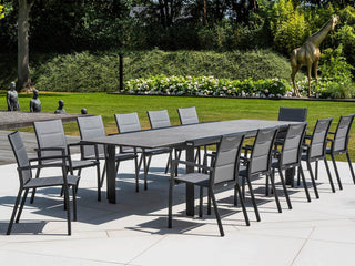 Mona Ceramic Extension Table with Sevilla Padded Chairs -13pc Outdoor Dining Setting_1
