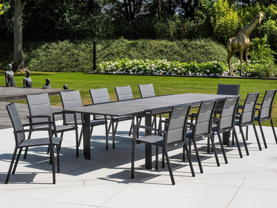 Mona Ceramic Extension Table with Sevilla Padded Chairs -13pc Outdoor Dining Setting_1