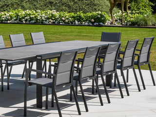 Mona Ceramic Extension Table with Sevilla Padded Chairs -13pc Outdoor Dining Setting_7