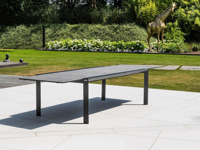 Mona Extension Table & Sevilla Chairs | Outdoor Dining Setting in Charcoal / C22 / Dark Grey_4