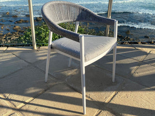 Adele Table & Nivala Chairs | Outdoor Dining Setting in White / Frost Grey / 9pc 220cm_4