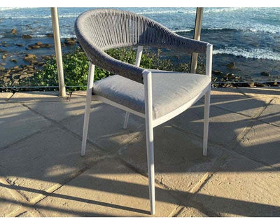 Adele Table & Nivala Chairs | Outdoor Dining Setting in White / Frost Grey / 7pc 165cm_3