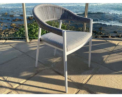 Adele Ceramic Table & Nivala Chairs | Outdoor Dining Setting in White / Light Grey / Frost Grey / 9pc 220cm_5