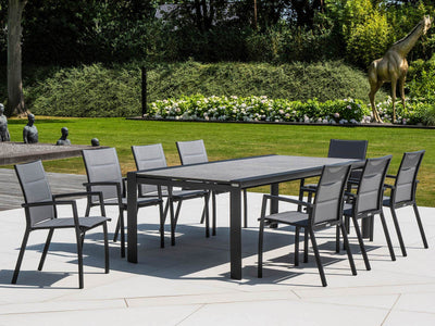 Mona Ceramic Extension Table with Sevilla Padded Chairs -13pc Outdoor Dining Setting_2