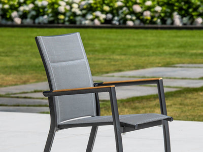 Mona Ceramic Extension Table with Sevilla Teak Arm Chairs -11pc Outdoor Dining Setting_6
