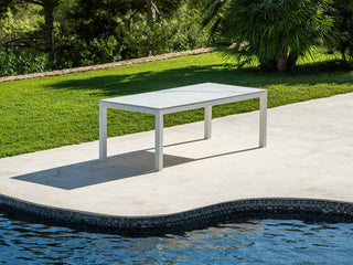 Danli Outdoor Dining Table in White / C55 / 220x100cm 2.