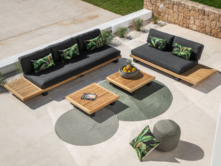 Truro Teak Platform | Outdoor Lounge Setting in Sooty / 4 Seater / Truro Coffee Table_12