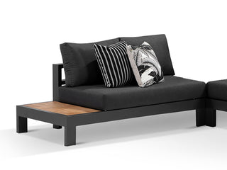 Aspen Teak Platform | Outdoor Lounge Setting in Charcoal / Sooty / Dark Grey / 4 Seater 2LH-2RH / Aspen Corner Table_2