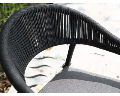 Adele Ceramic Table & Nivala Chairs | Outdoor Dining Setting in Charcoal / Dark Grey / Black / 5pc 95cm_2