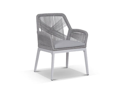 Barcelona Table Extension & Serang Chairs | Outdoor Dining Setting in White / Gobi / 9pc 280cm_5