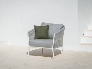 Gizella Outdoor Armchair in White / Light Grey / Grey Chine 7.