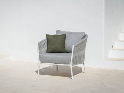 Gizella Outdoor Armchair in White / Light Grey / Grey Chine 7.