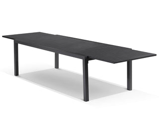 Bronte Extension Table & Nivala Chairs | Outdoor Dining Setting in Charcoal / Black / 11pc 320cm_3