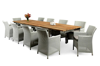 RUNOUT MODEL - Marseille Extension Table With Mateus Chairs 11pc Outdoor Dining Setting_1