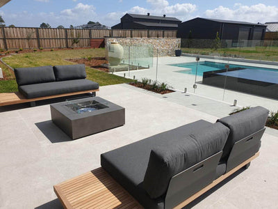 Truro Teak Platform | Outdoor Lounge Setting in Sooty / 4 Seater / Truro Coffee Table_15