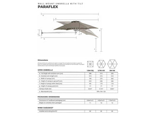 Paraflex 3m Hexagonal Outdoor Wall Mount Umbrella in Smoked Tweed 3.
