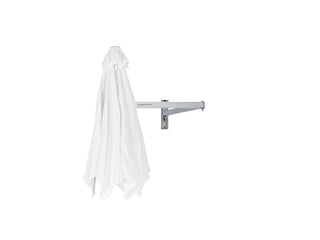 Paraflex 1.9m Square Outdoor Wall Mount Umbrella in Smoked Tweed - close-up.