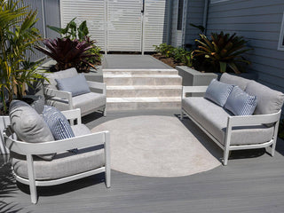 Pasadena Sofa Set | Outdoor Lounge Setting in White / Dove / 4 Seater / Without Coffee Table_5