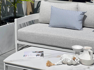 Pasadena Sofa Set | Outdoor Lounge Setting in White / Dove / 4 Seater / Pasadena Coffee Table_4